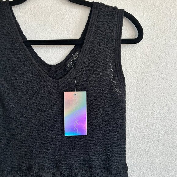 NWT Say What? Dress Black Midi Layered Tier Ruffle Sleeveless - Picture 3 of 12